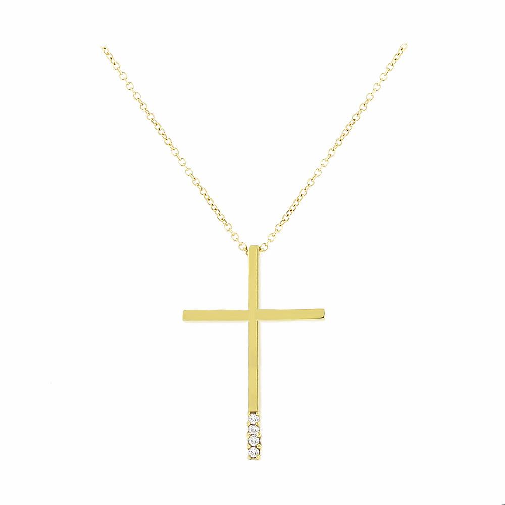 CROSS Women's Yellow Gold with K9 Chain and Zircon Stones 3SOU.1121C