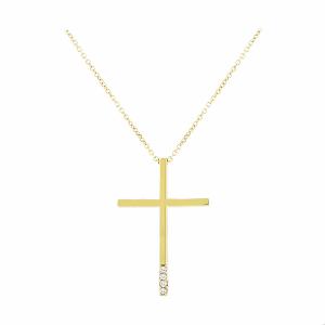 CROSS Women's Yellow Gold with K9 Chain and Zircon Stones 3SOU.1121C - 12239