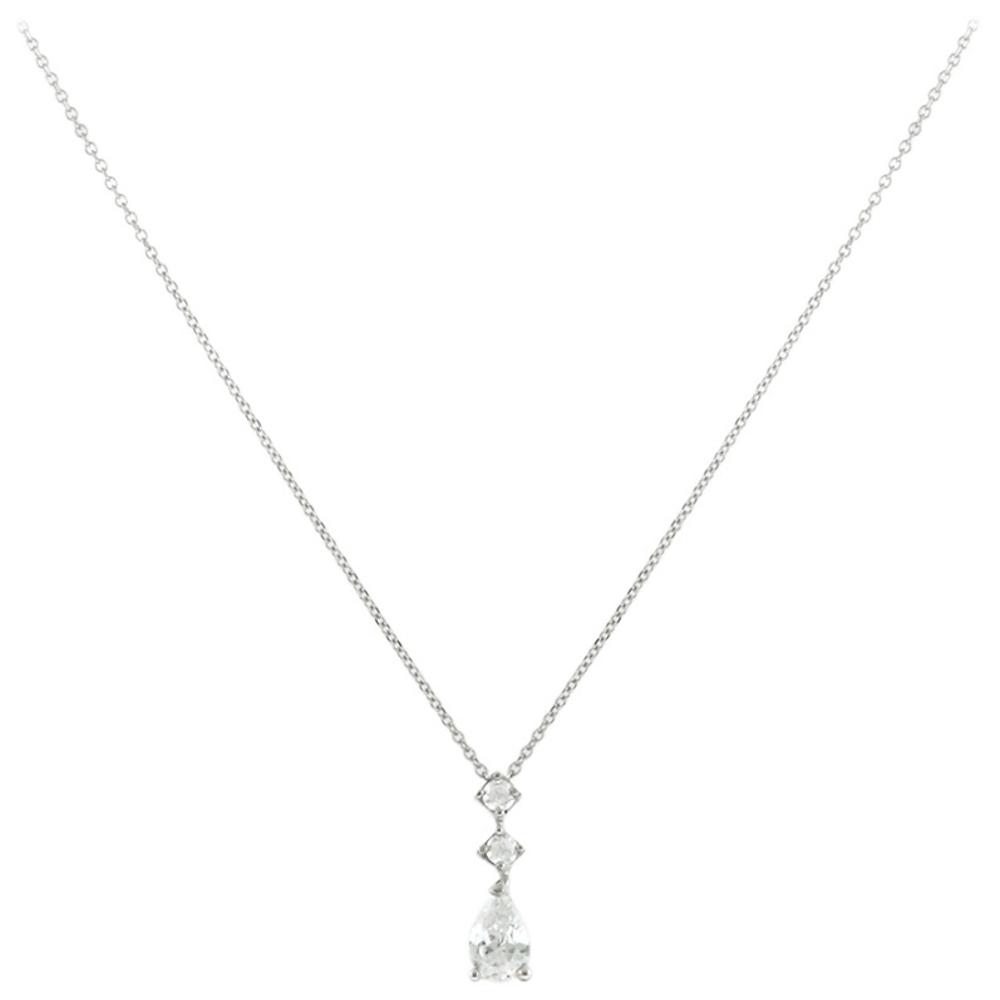 NECKLACE SENZIO Collection White Gold 9K with Zircon 3SOU.11984BC