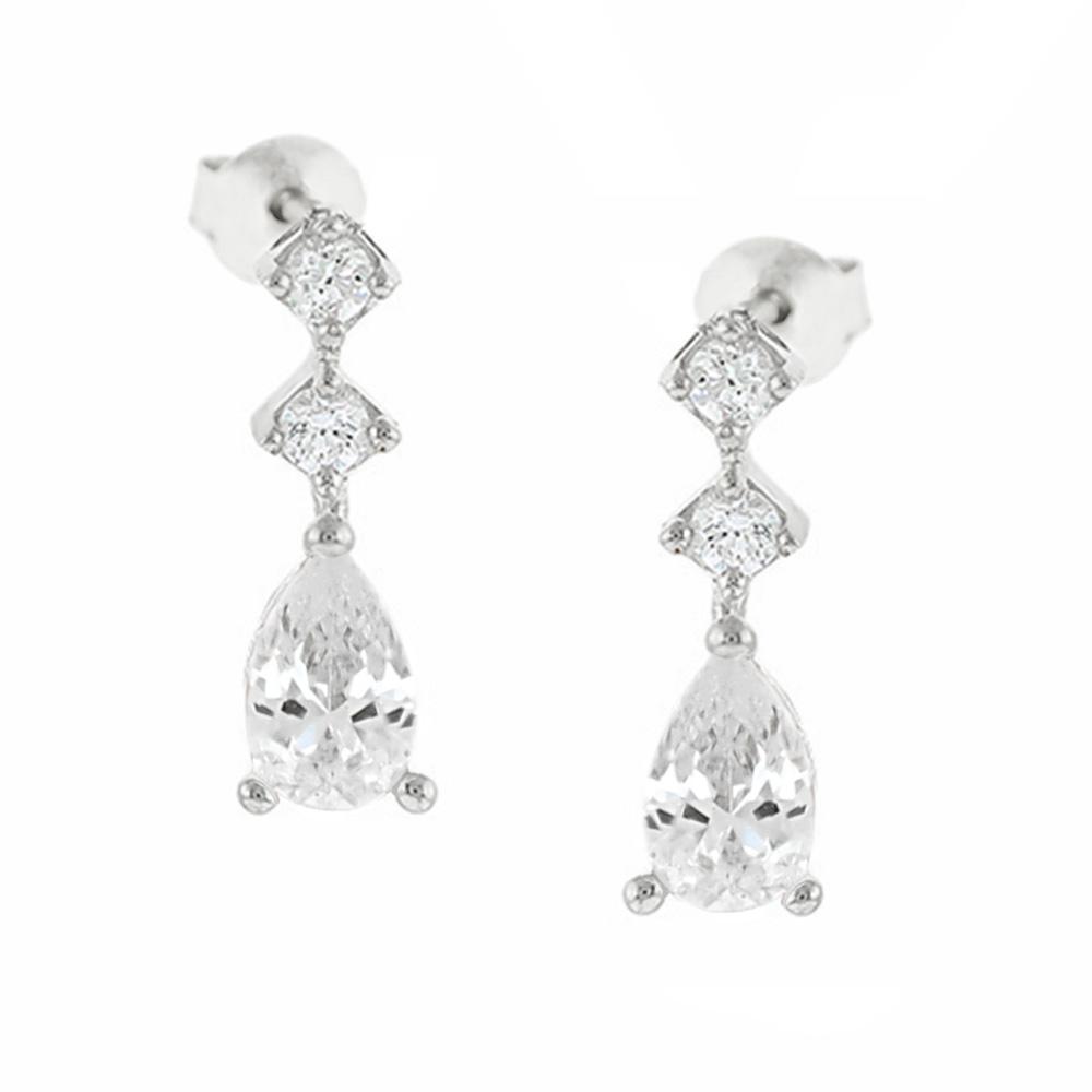 EARRINGS SENZIO Collection K9 White Gold with Zircon Stones 3SOU.11984BOR