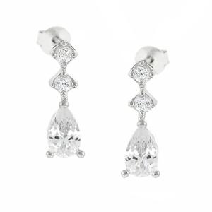 EARRINGS SENZIO Collection K9 White Gold with Zircon Stones 3SOU.11984BOR - 35183