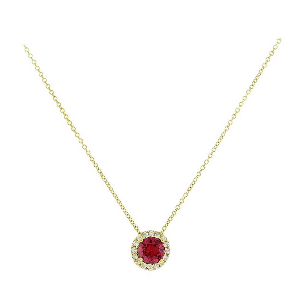 NECKLACE Rosette SENZIO K9 Yellow Gold with Zircon 3SOU.1362C