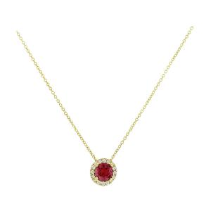 NECKLACE Rosette SENZIO K9 Yellow Gold with Zircon 3SOU.1362C - 15114