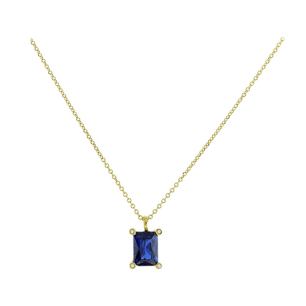 NECKLACE Single Stone Yellow Gold 9K with Zircon 3SOU.1373C
