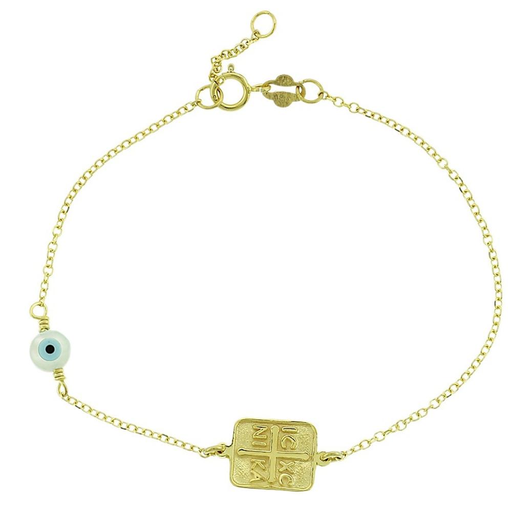 BRACELET Christian Charm SENZIO Belibasakis K9 in Yellow Gold with Eye Charm 3SOU.1388B