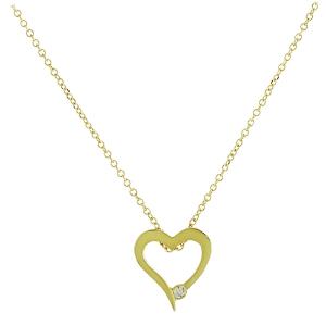 NECKLACE Heart SENZIO Collecion K9 Yellow Gold with Zircon Stones 3SOU.1401C - 50861