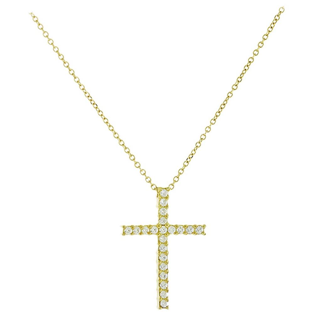 CROSS Yellow Gold with K9 Chain and Zircon 3SOU.02.1402C