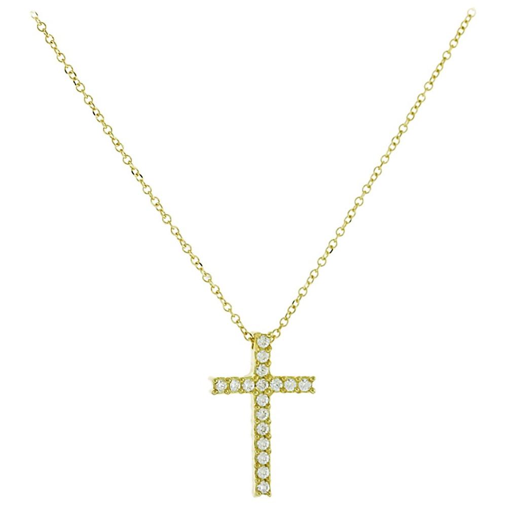 CROSS Yellow Gold with 9K Chain and Zircon 3SOU.1402MC