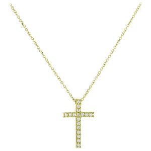 CROSS Yellow Gold with 9K Chain and Zircon 3SOU.1402MC - 14847