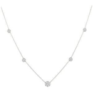 NECKLACE SENZIO Collection 9K White Gold with Zircon Stones 3SOU.1452BC - 27569