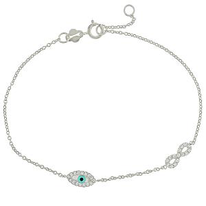 BRACELET Eyelet K9 in White Gold with Zircon Stones 3SOU.1470BB - 52991