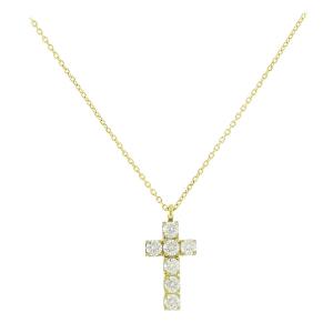 CROSS with Chain SENZIO Collection K9 Yellow Gold with White Zircon Stones 3SOU.1507C - 43673