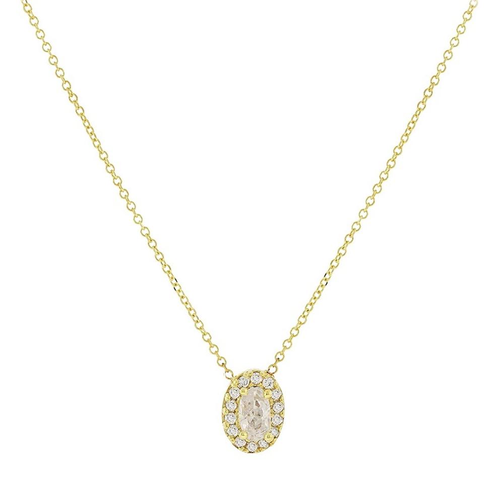 NECKLACE Rosette SENZIO Collection K9 Yellow Gold with Zircon Stones 3SOU.1532C