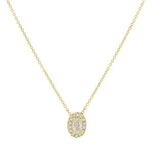 NECKLACE Rosette SENZIO Collection K9 Yellow Gold with Zircon Stones 3SOU.1532C - 52962