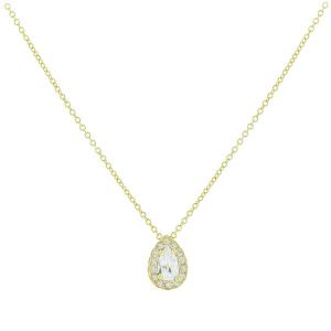 NECKLACE Rosette SENZIO Collection K9 Yellow Gold with Zircon Stones 3SOU.1557C - 52953