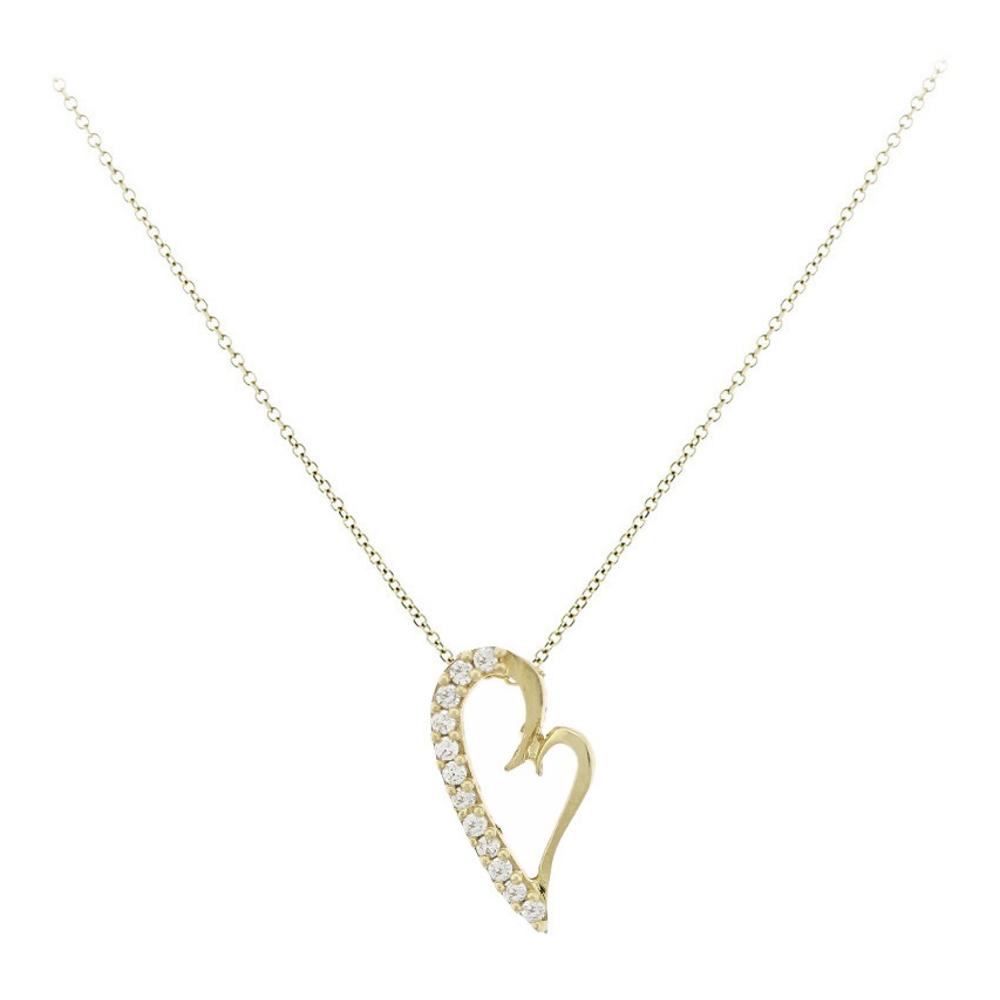 NECKLACE Heart SENZIO Collection K9 Yellow Gold with Zircon Stones 3SOU.965K