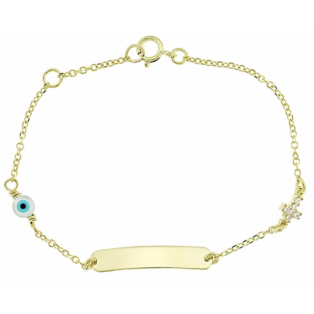 IDENTITY K9 Bracelet in Yellow Gold with Zircon Stones 3SOY.378B