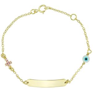 IDENTITY Bracelet K9 in Yellow Gold with Pink Zircon Stones 3SOY.380B - 50859