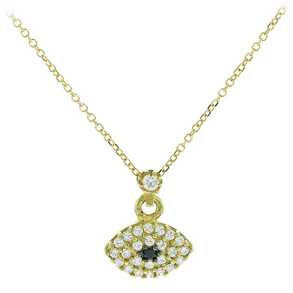 NECKLACE Eyelet K9 in Yellow Gold with Zircon Stones 3SOY.719K