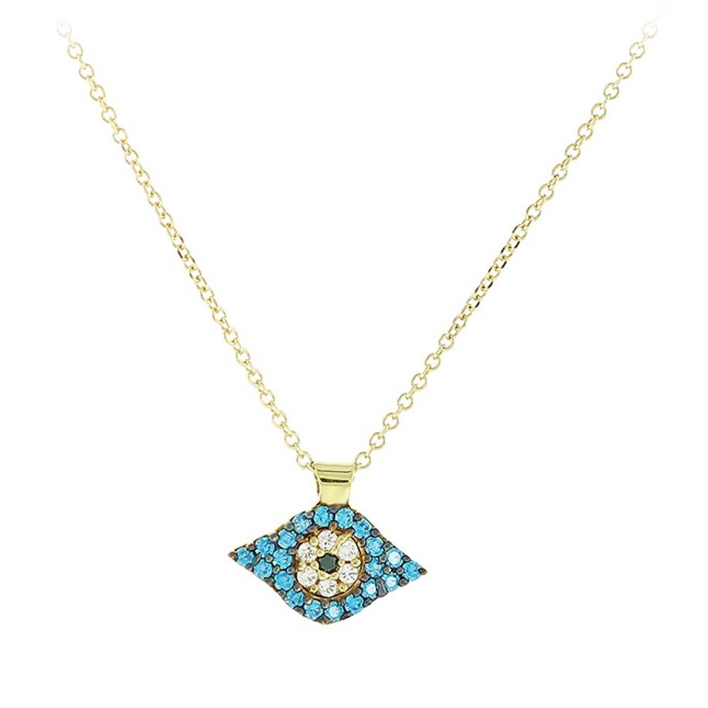 NECKLACE Eyelet K9 in Yellow Gold with Zircon Stones 3SOY.845K