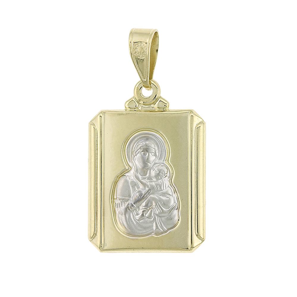 VIRGIN MARY Bicolor 9K Yellow and White Gold 3VAR.04.20P