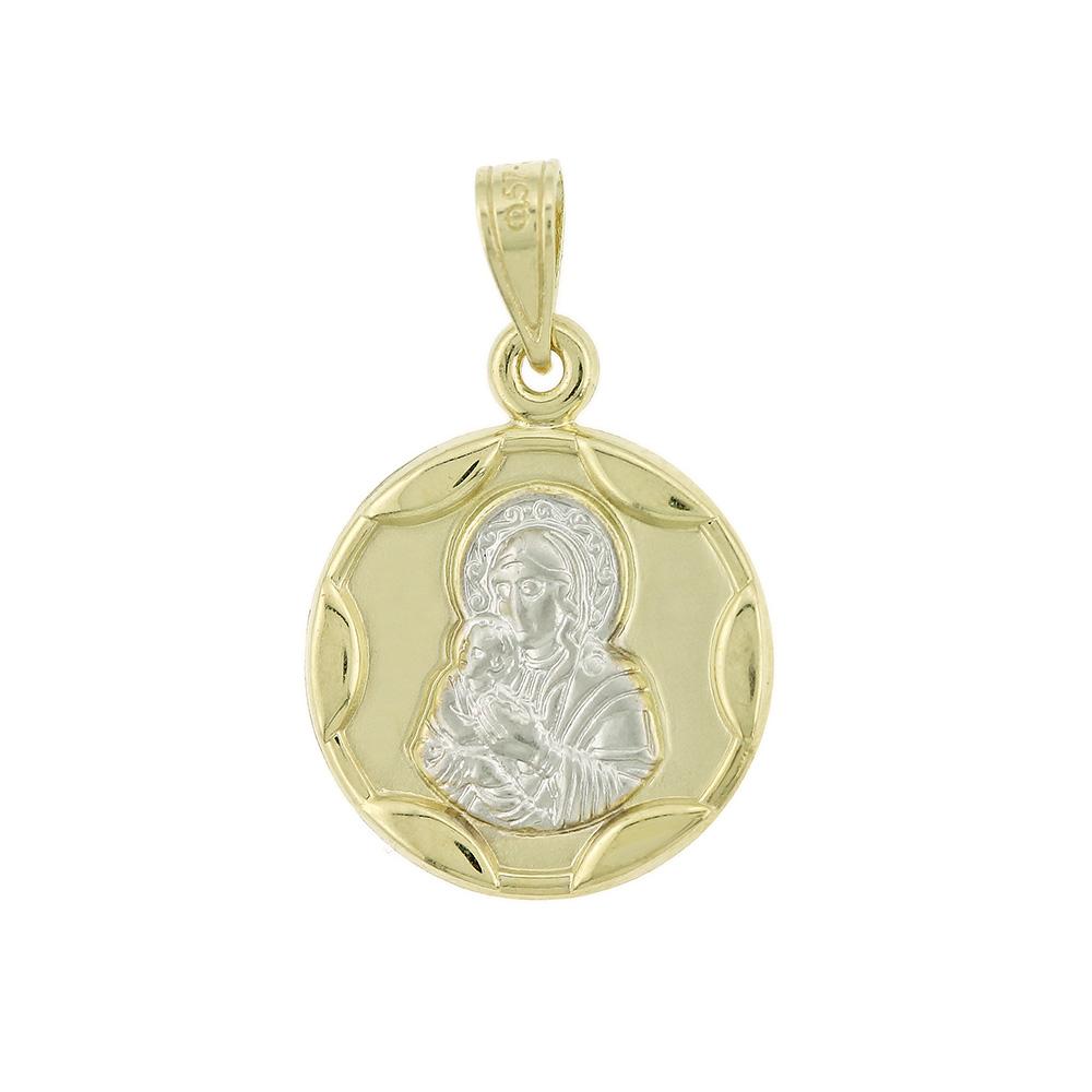 VIRGIN MARY Bicolor 9K Yellow and White Gold 3VAR.01.4P