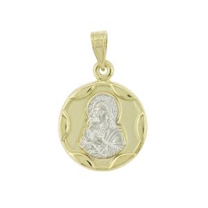 VIRGIN MARY Bicolor 9K Yellow and White Gold 3VAR.01.4P - 14184