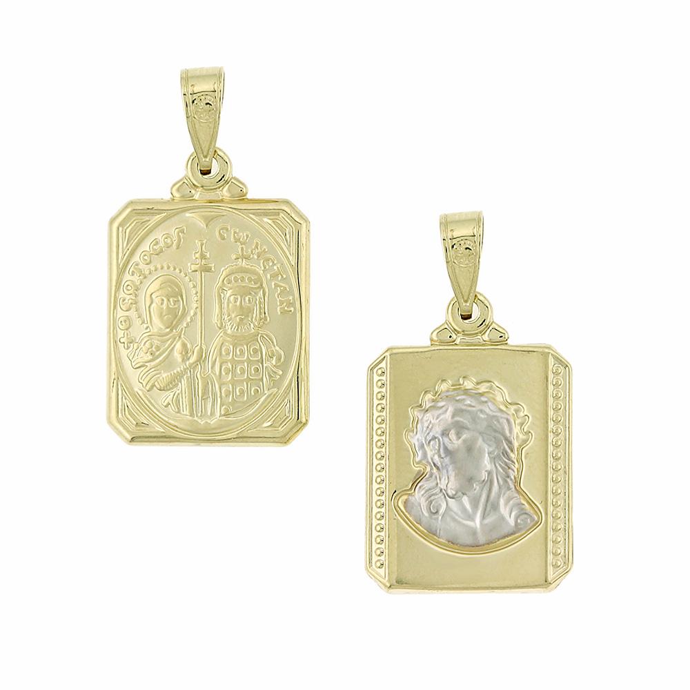 PENDANT Christos-Constantinato Double Sided K9 Yellow and White Gold 3VAR.01.D12P