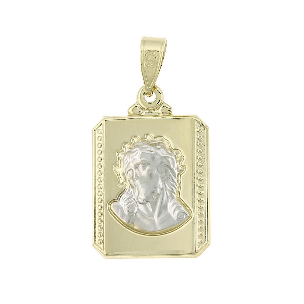 PENDANT Christ Two Color K9 Yellow and White Gold 3VAR.12P