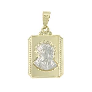 PENDANT Christ Two Color K9 Yellow and White Gold 3VAR.12P - 13357