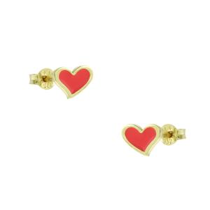EARRINGS Kids Hearts Yellow Gold K9 with Enamel 3VAR.111POR - 14196