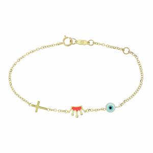 BRACELET Kids Crown K9 in Yellow Gold with Enamel 3VAR.540B  - 14200