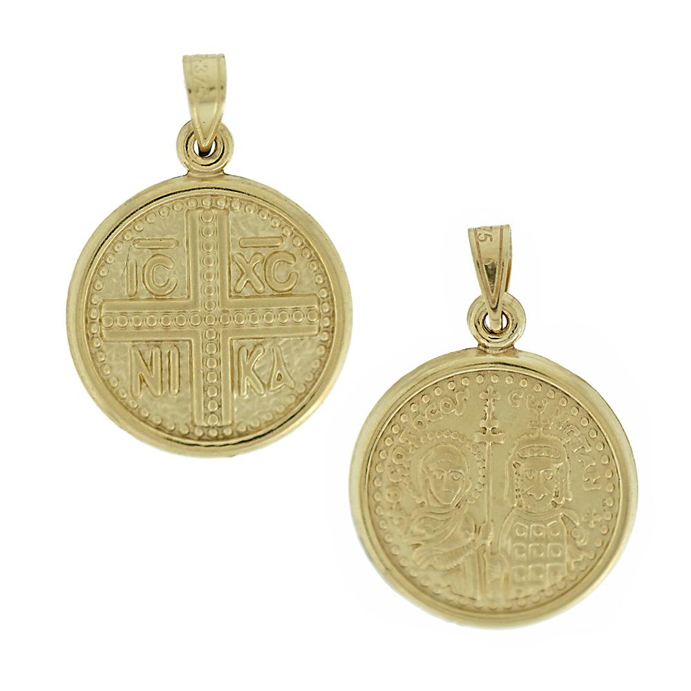 CHRISTIAN CHARMS Amulet Double Sided from K9 Yellow Gold 3VAR.D28P