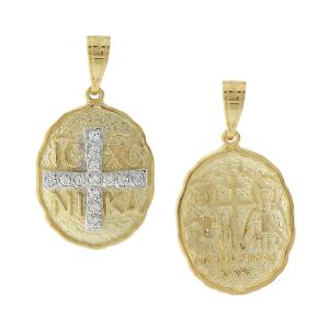 CHRISTIAN CHARMS Double Sided from Yellow Gold 9K with Zircon 3VAR.D412P - 13441