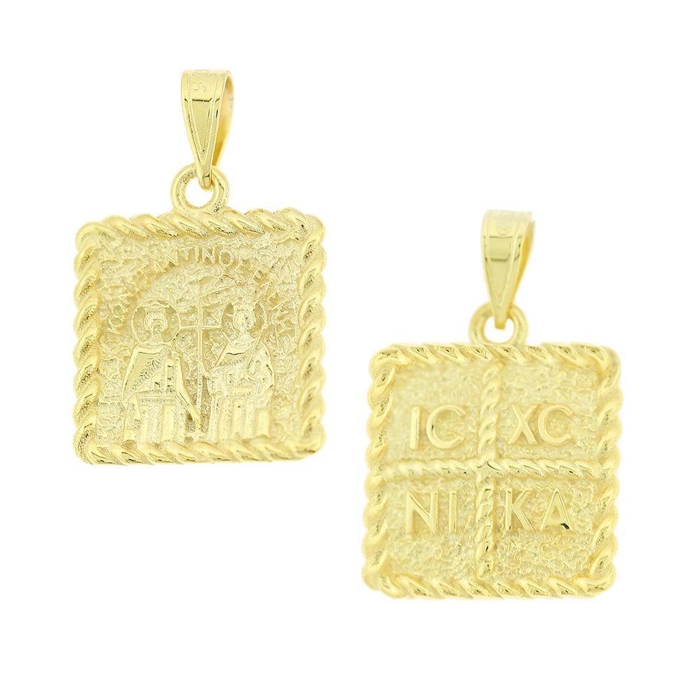 CHRISTIAN CHARMS Double Sided SENZIO Collection from K9 Yellow Gold 3VAR.DK217P