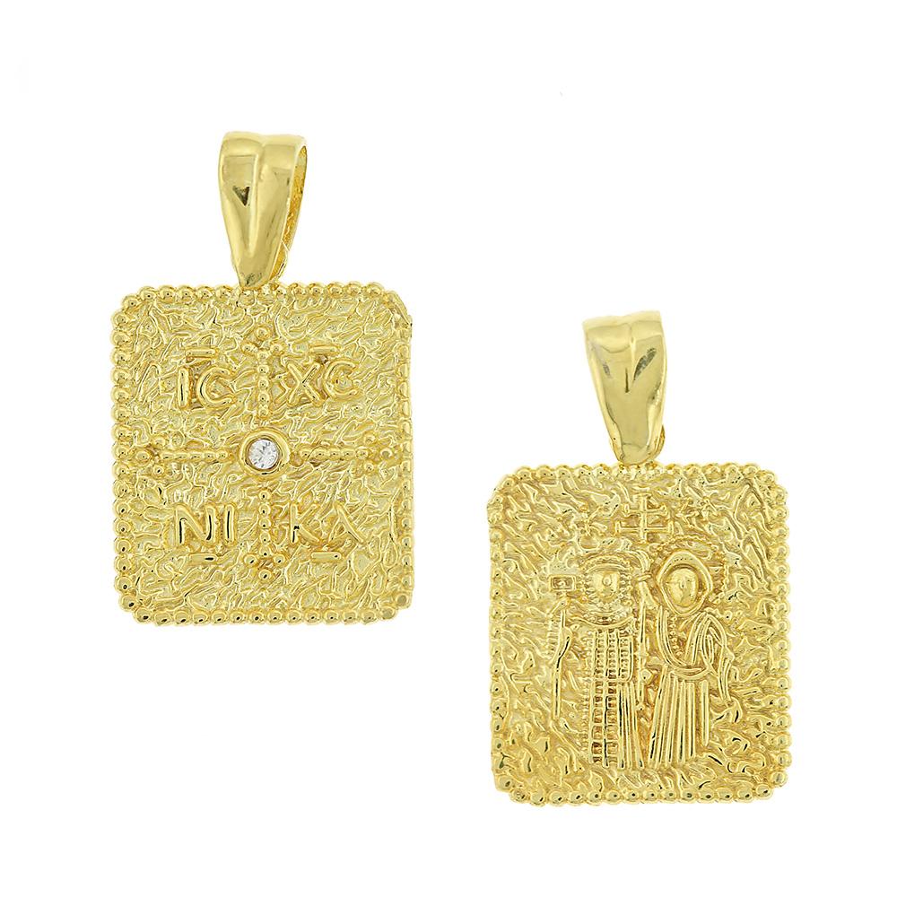 CHRISTIAN CHARMS Double Sided from 9K Yellow Gold with Zircon Stones 3SOU.01.22ME