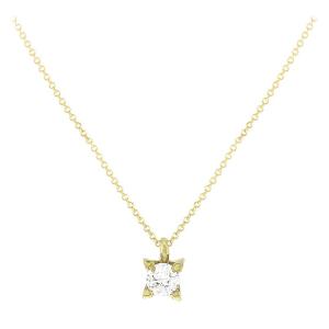 NECKLACE Single Stone Yellow Gold 9K with Zircon 3SOU.02.492K - 14254