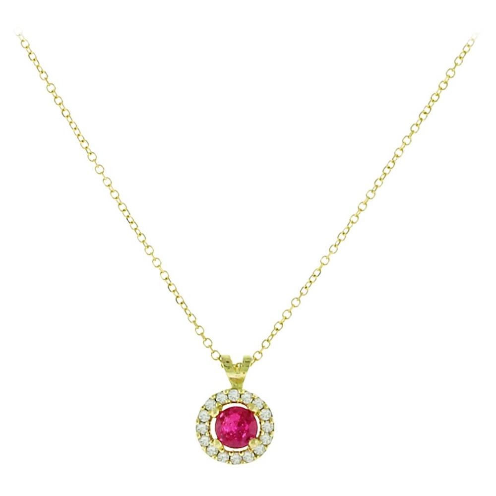 NECKLACE Rosette with Zircon in K9 Yellow Gold 3SOU.01.4932K