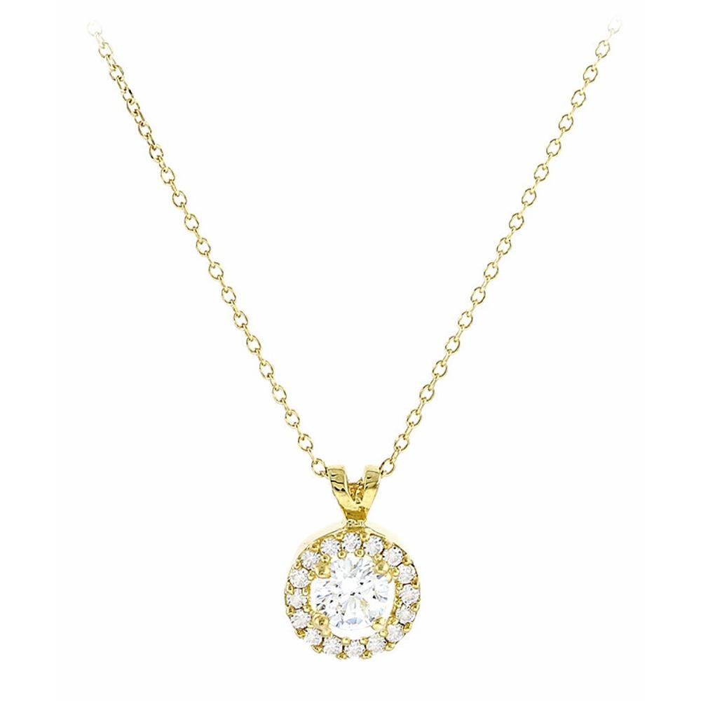 NECKLACE Rosette with Zircon in 9K Yellow Gold 3SOU.02.493K