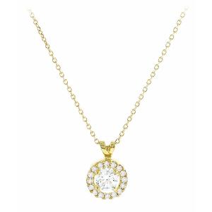 NECKLACE Rosette with Zircon in 9K Yellow Gold 3SOU.02.493K - 14256