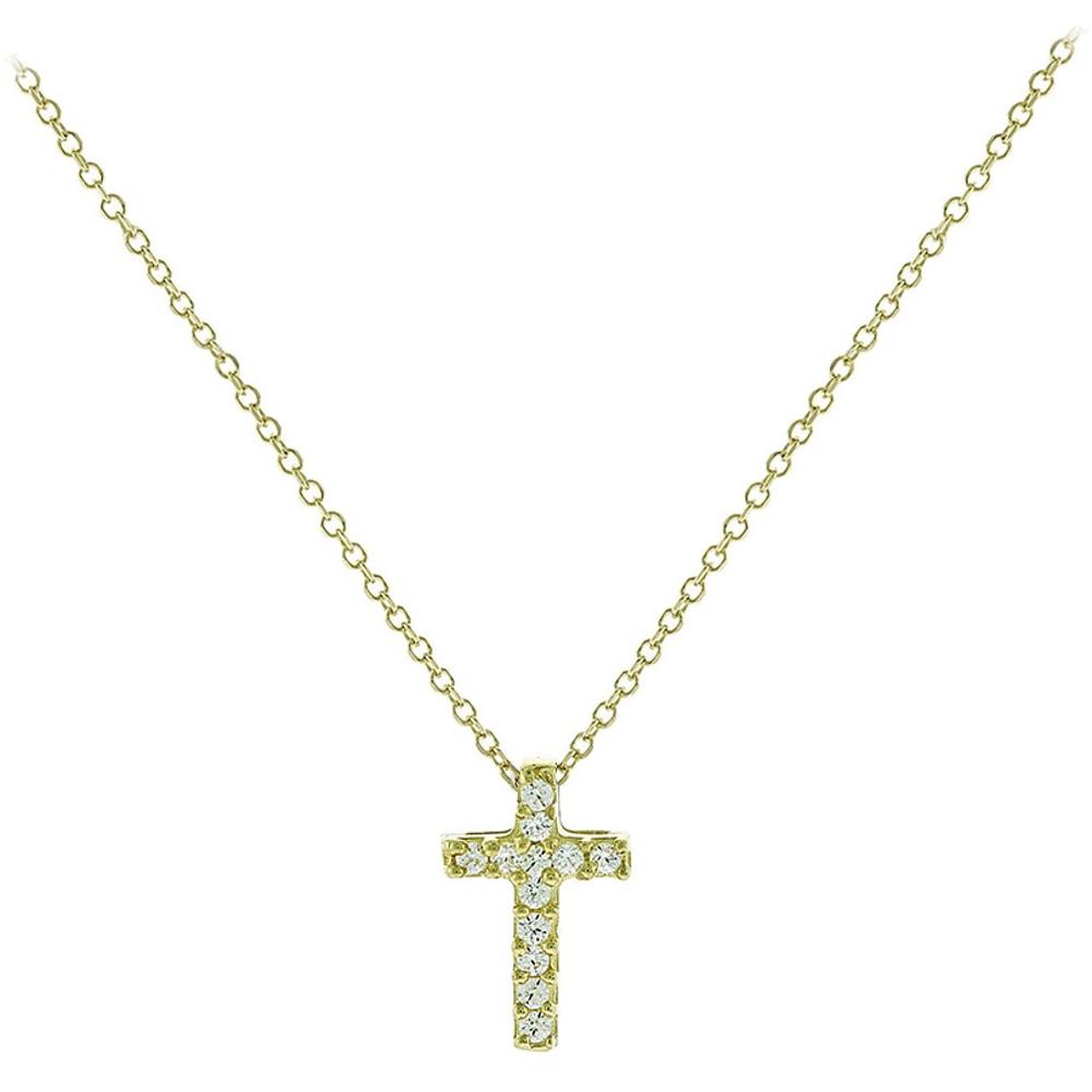 CROSS Yellow Gold with K9 Chain and Zircon 3SOU.716K