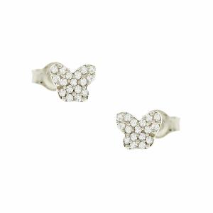 EARRINGS Butterflies White Gold 9K with Zircon 3SOU.01.803LSK - 14268