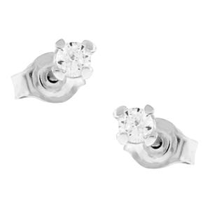 EARRINGS Single Stone K9 White Gold with Zircon Stones 3SOY.503LSK - 52977