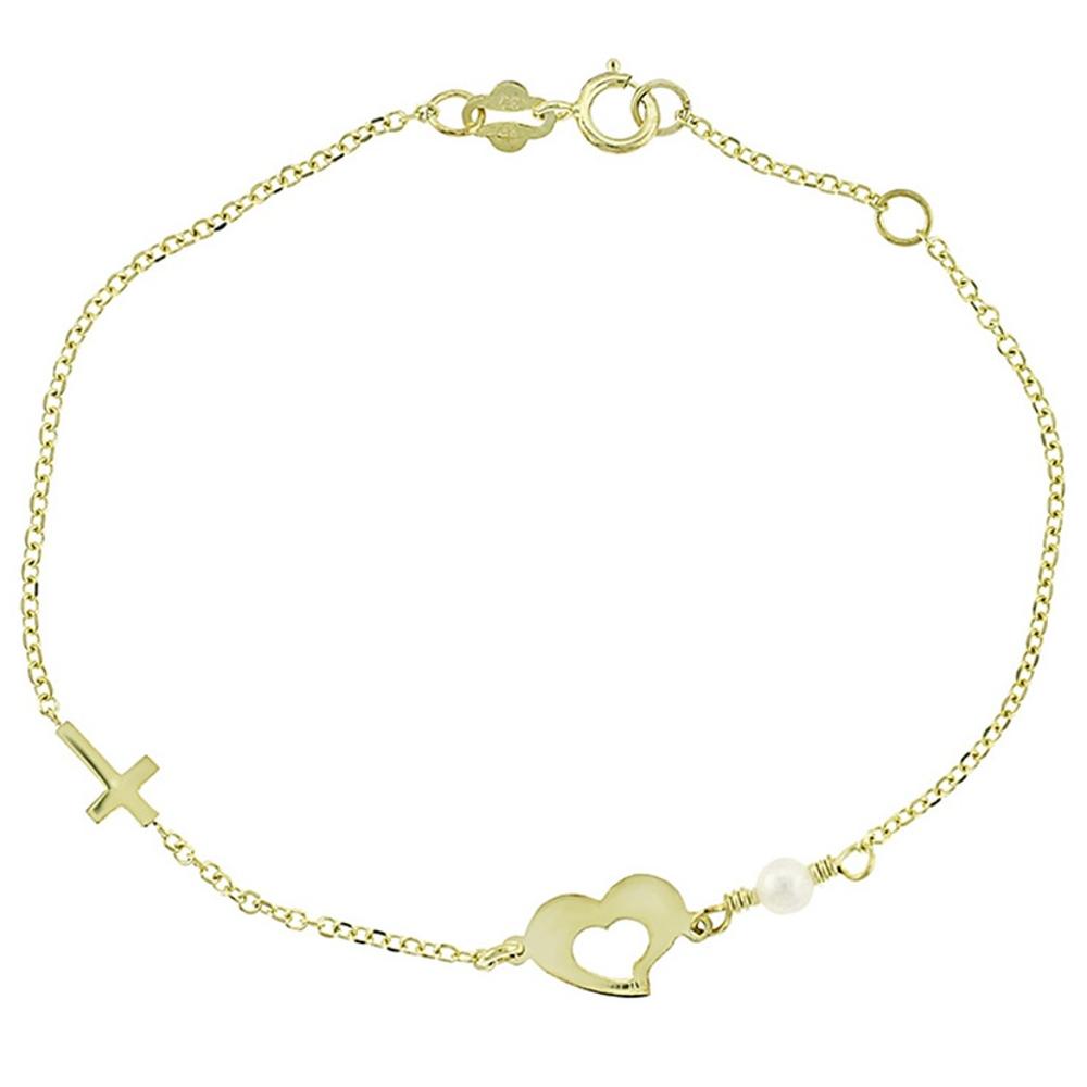 BRACELET Heart K9 Yellow Gold with Pearl 3SOU.02.650B