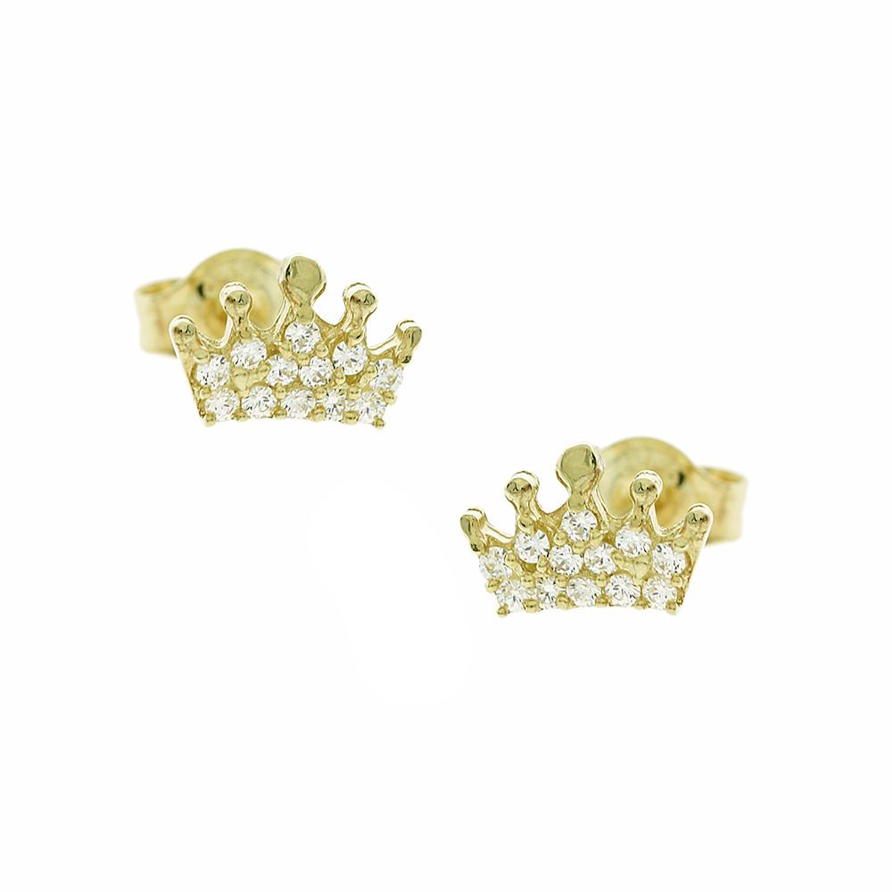 EARRINGS Crowns Yellow Gold K9 with Zircon 3SOU.02.800SK