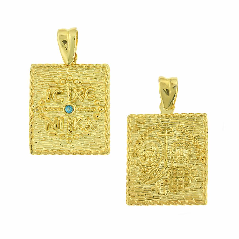 CHRISTIAN CHARMS Double Sided from 9K Yellow Gold with Zircon Stones 3SOU.06.28ME