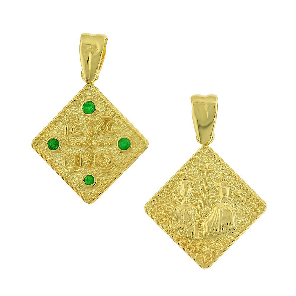 CHRISTIAN CHARMS Double Sided SENZIO Collection from K9 Yellow Gold with Zircon 3SOU.242ME