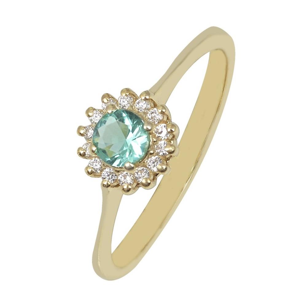RING Rosette Yellow Gold K9 with Zircon Stones 40126YP.K9