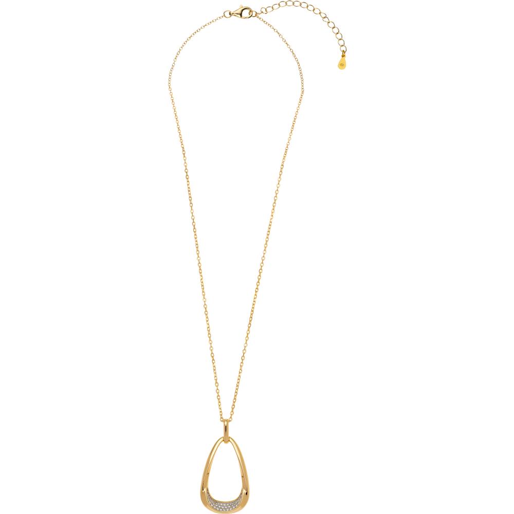 BREEZE Gold Tear Necklace with Crystals 925° Silver 413025.1