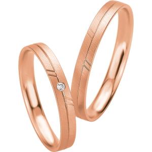 BREUNING Basic Light Collection Wedding Rings Rose Gold 4211-4212R - 18113